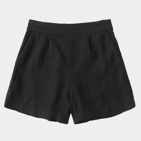 Abercrombie & Fitch Pants - Abercrombie & Fitch Linen-Blend Pull-On Shorts in Black size medium